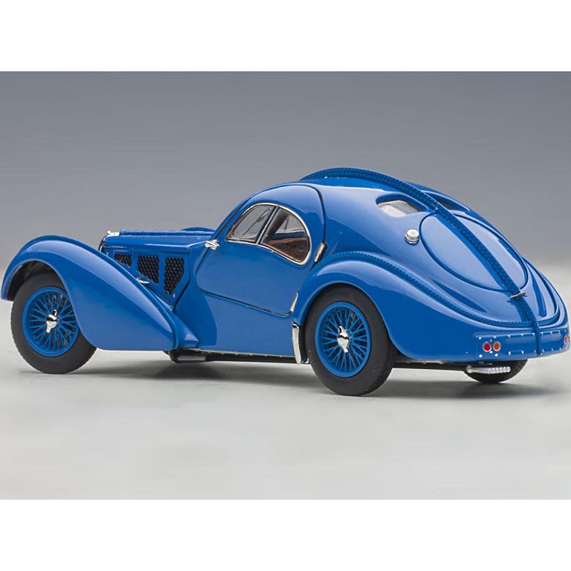 1938 Bugatti Type 57SC Atlantic with Metal Wire-Spoke Wheels Blue 1/43 Diecast Model Car by Autoart
