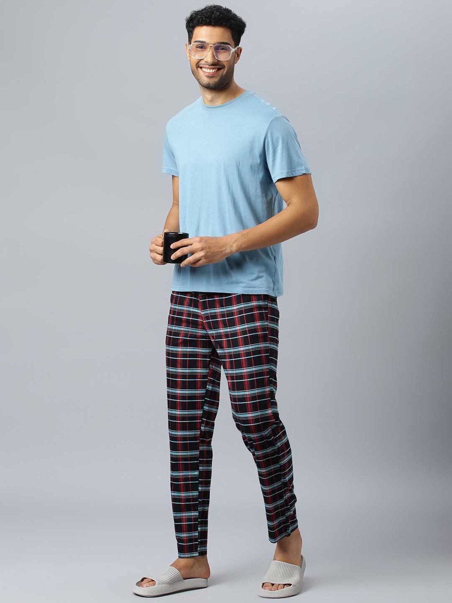 Don Vino Black Relaxed Fit Check Lounge Pants