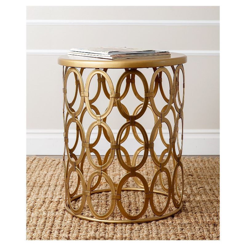 Vista Round End Table Gold - Abbyson Living