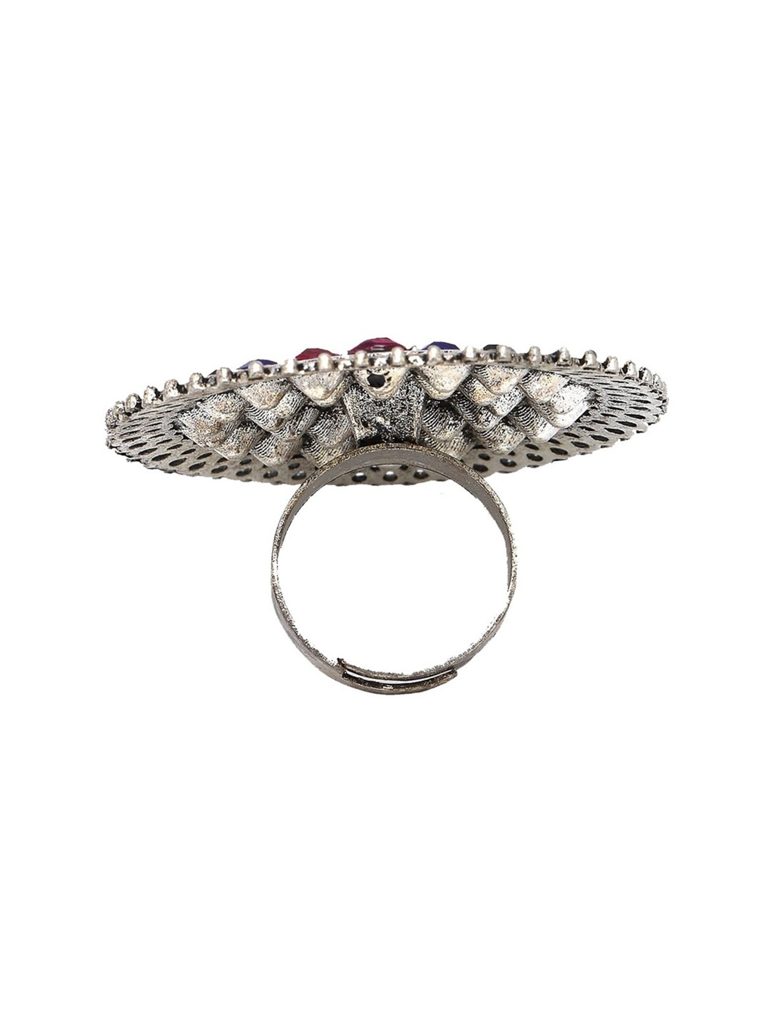 YouBella Party Wear Silver-Plated Multi Cocktail Rings