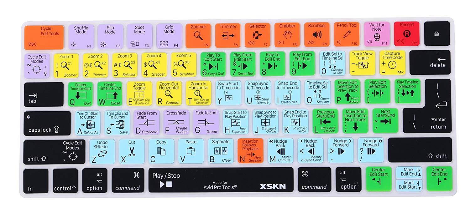 XSKN Magic Keyboard Avid Pro Tools Shortcut Keyboard Cover, Durable Avid Hotkeys Silicone Keyboard Skin for Apple Magic Keyboard MLA22LL/A