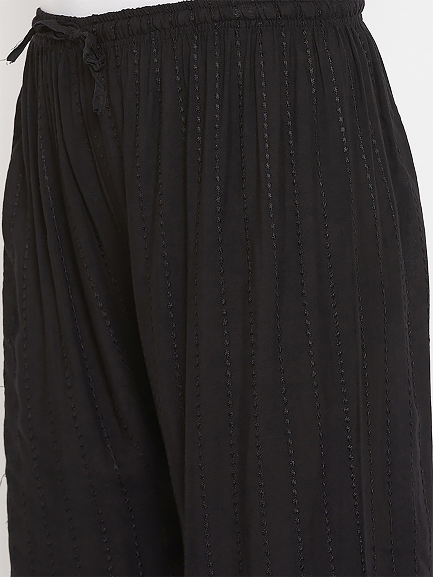 Castle Black Embroidered Palazzos