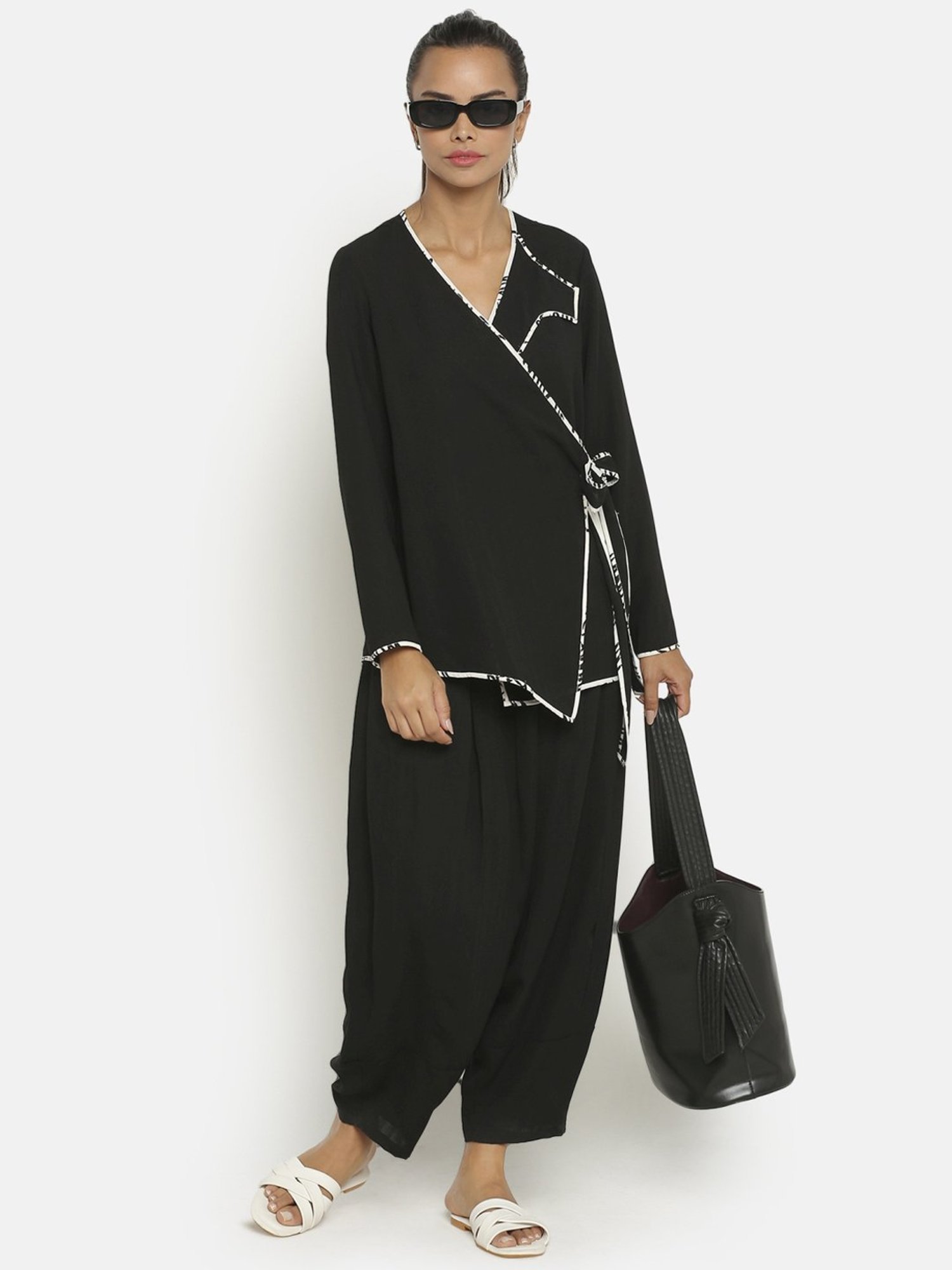 Office & You Black Overlap Jacket