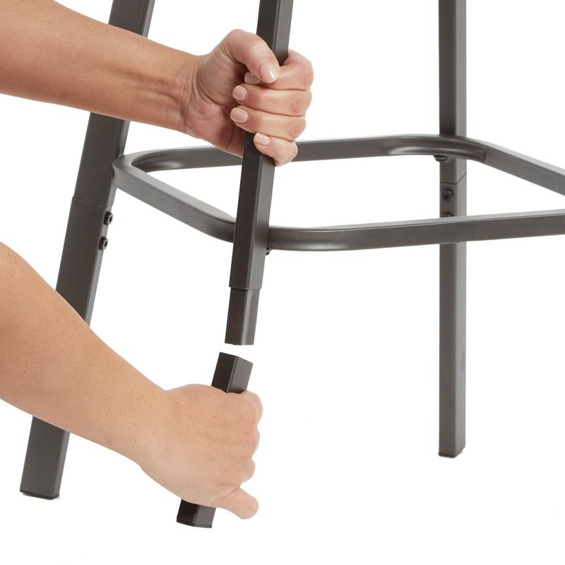 Adler Upholstered Metal Swivel Barstool with Open Curved Back Gray - Silverwood