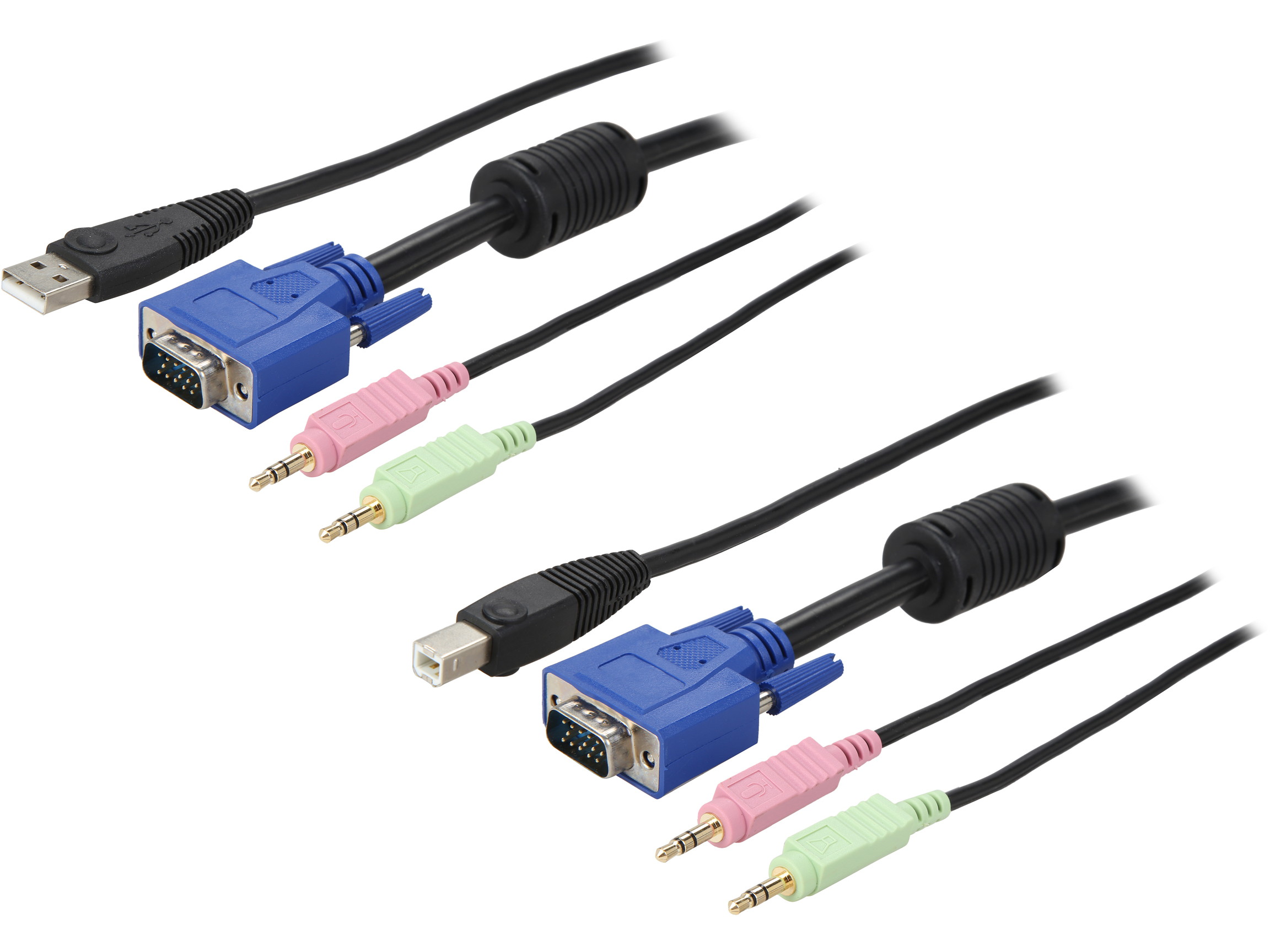 ATHENA  CLH-KVM06UVGAAM  6 Feet 4-in-1 USB VGA KVM Switch Cable, with VGA video, USB, 3.5 mm audio and 3.5 mm microphone combined together, transmits 4  kinds of signals all in one single cable.