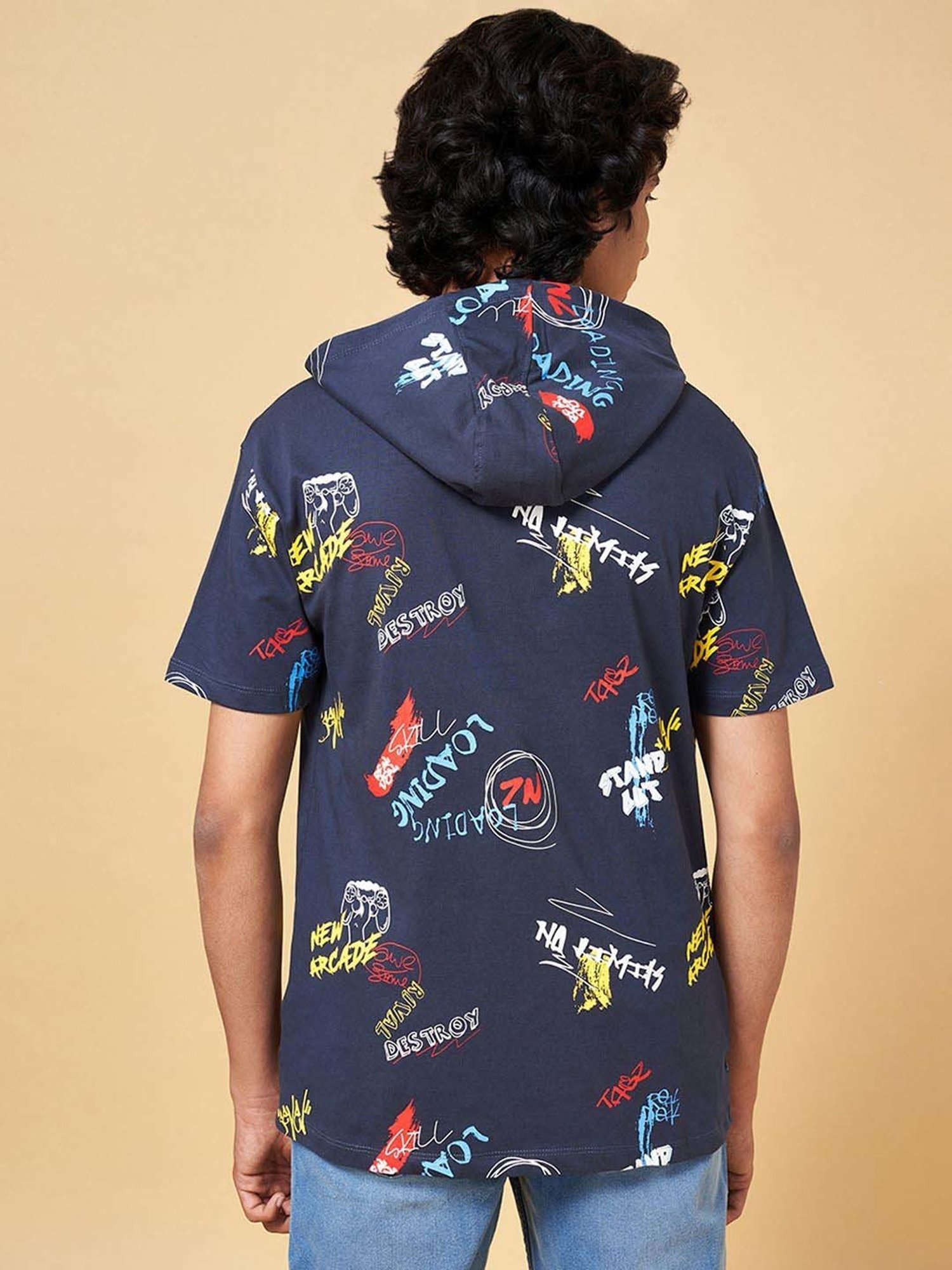 Coolsters by Pantaloons Boys Navy Cotton Printed T-Shirt