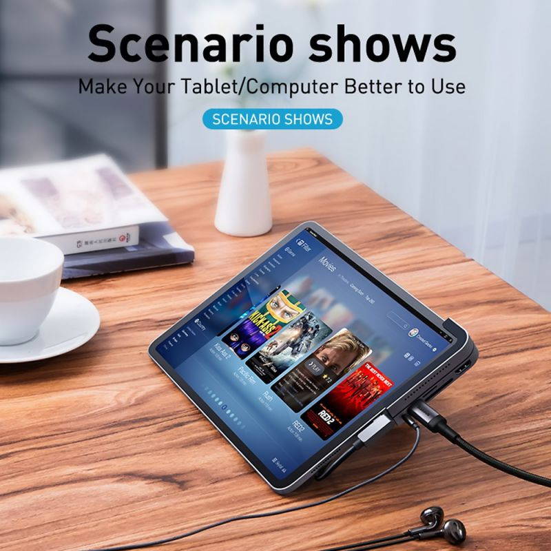 Baseus Multifunctional Type-C HUB Converter USB C HUB to USB 3.0 for iPad Pro Type C HUB for MacBook Pro Docking Station Multi 6 USB Ports