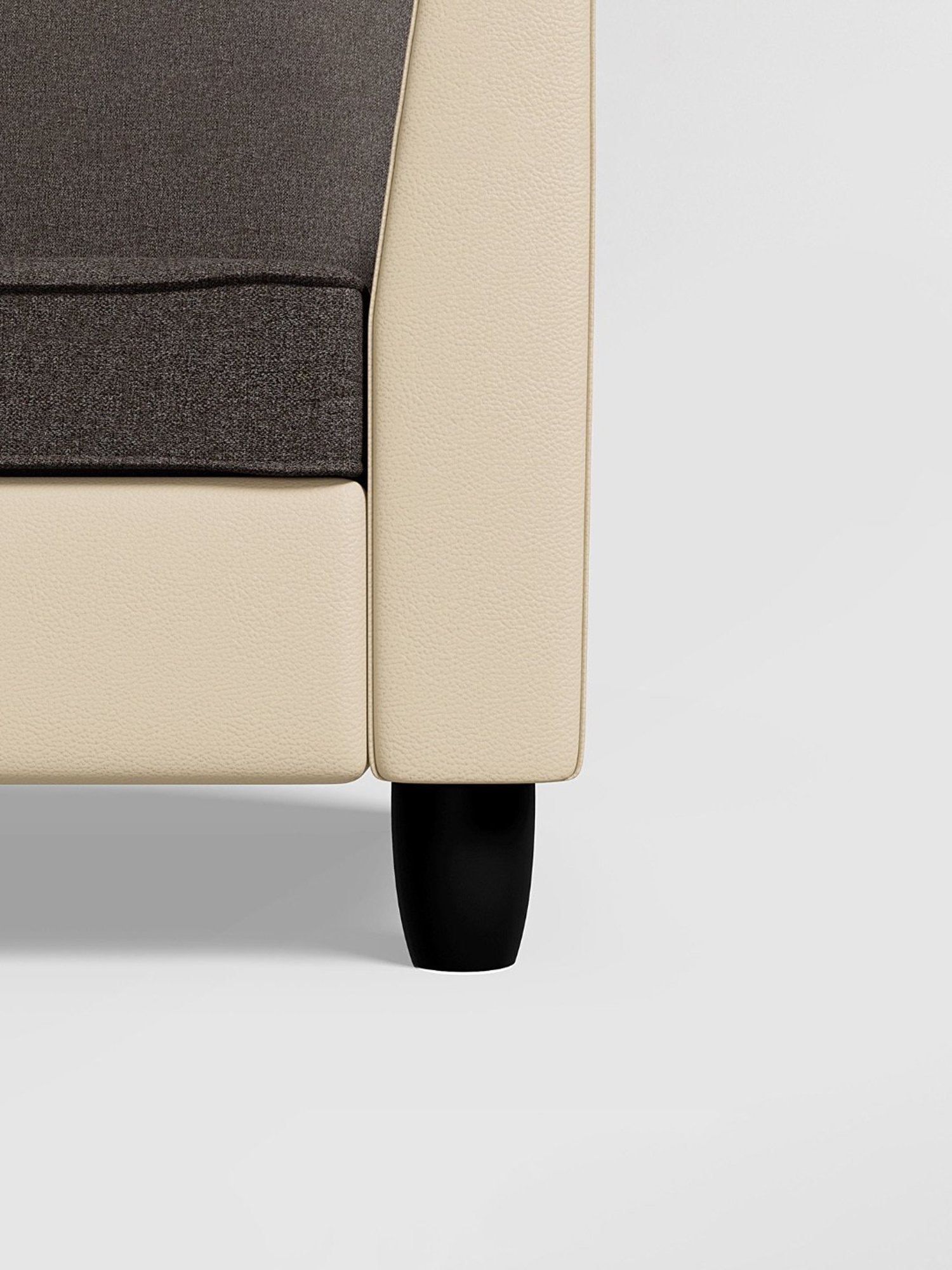 Durian Berry Black Premium Leatherette 2 Seater Sofa