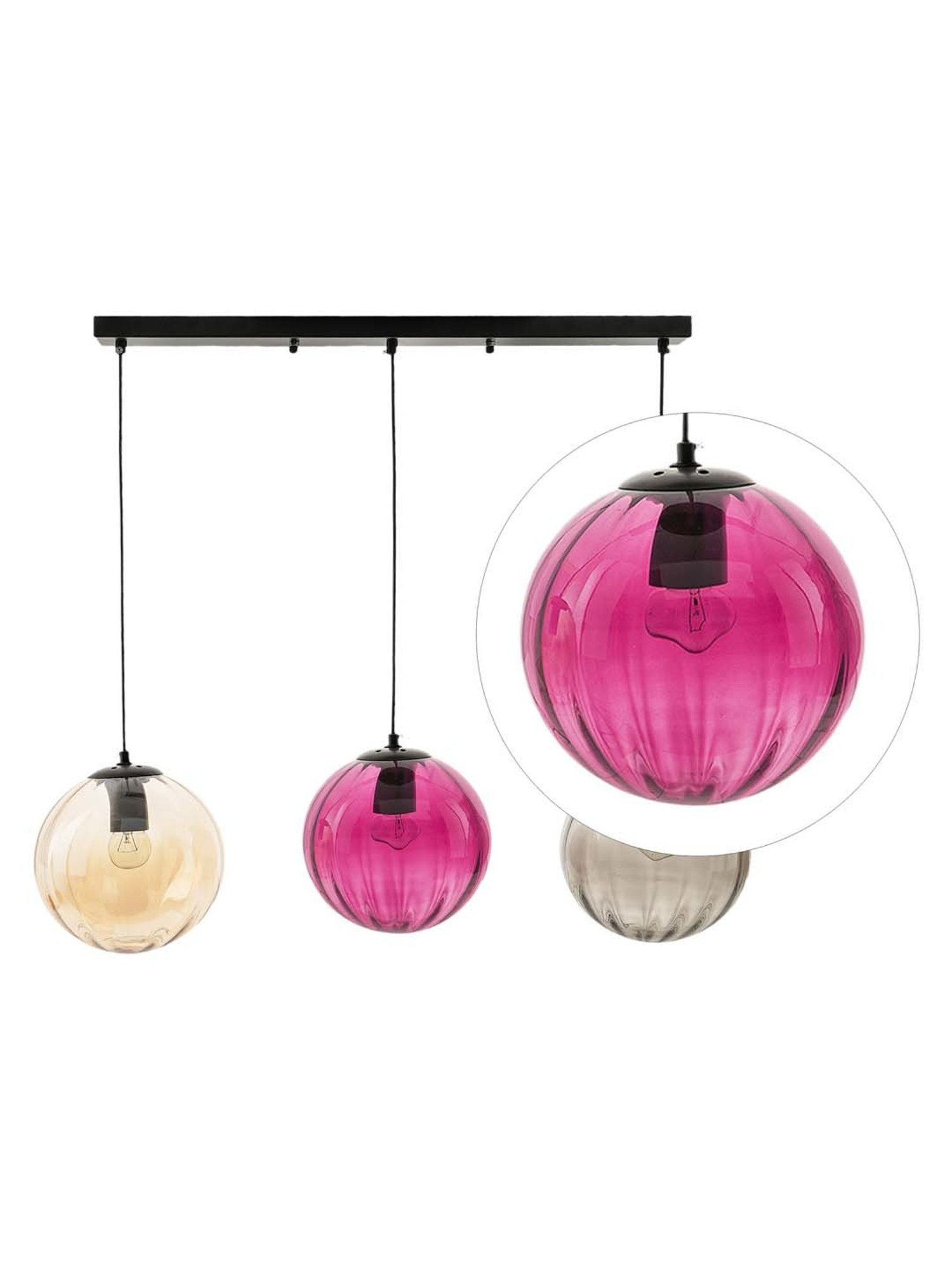 Kapoor E Illuminations 'Frances' Multicolor Glass 3-In-1 Hanging Cluster Light