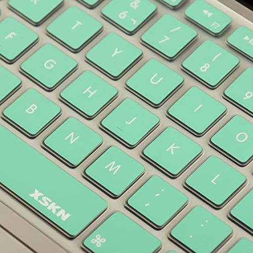 XSKN Spanish Silicone Keyboard Skin Cover for MacBook 13 15 17 inch EU/UK European Keyboard Layout (Mint Green)