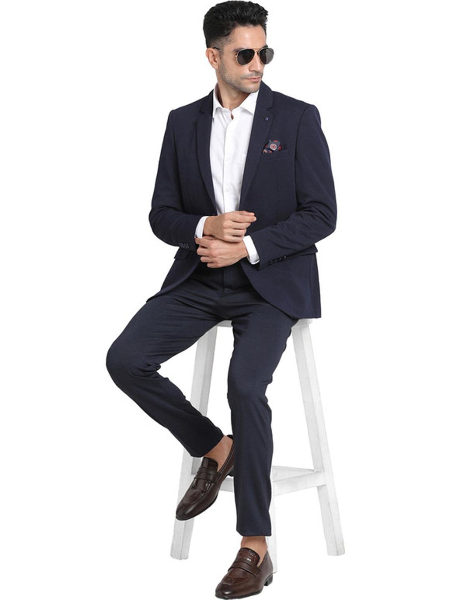 Turtle Navy Slim Fit Blazer