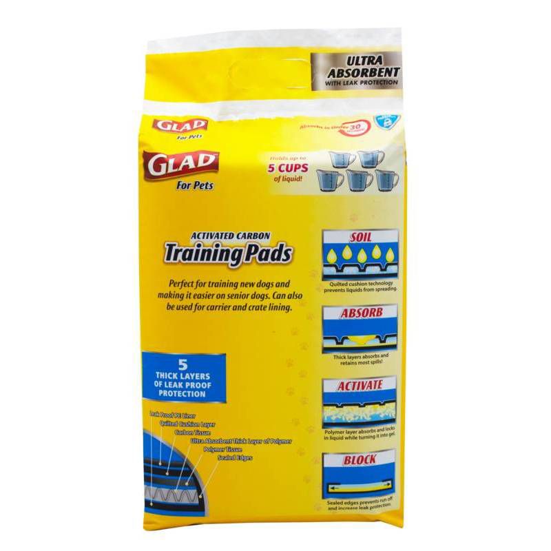 Glad Ultra-Absorbent Activated Carbon Training Dog Pads - 24ct