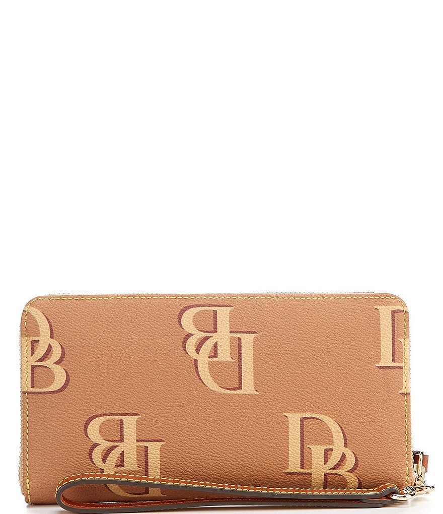 Dooney & Bourke Signature Monogrammed Collection Large Zip Around Wristlet