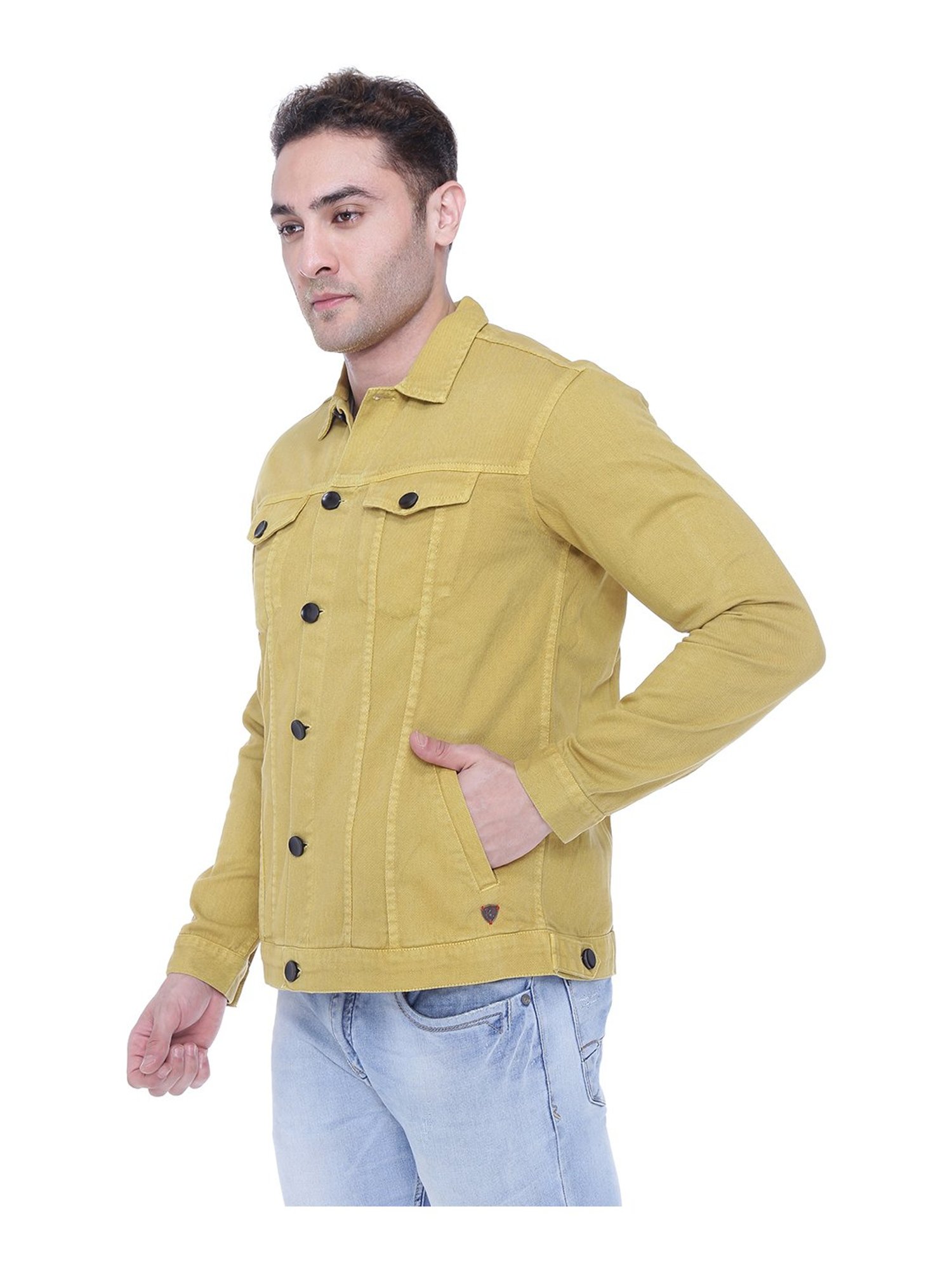 Kuons Avenue Khaki Shirt Collar Denim Jacket