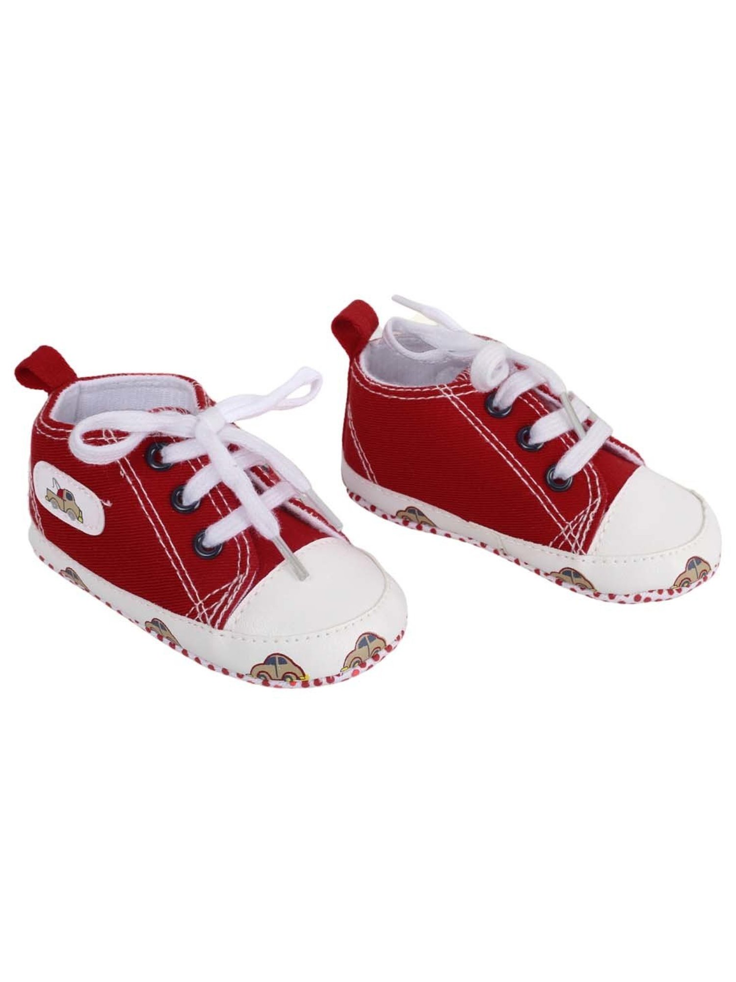Baby Moo Kids Red & White Lace Up Shoes