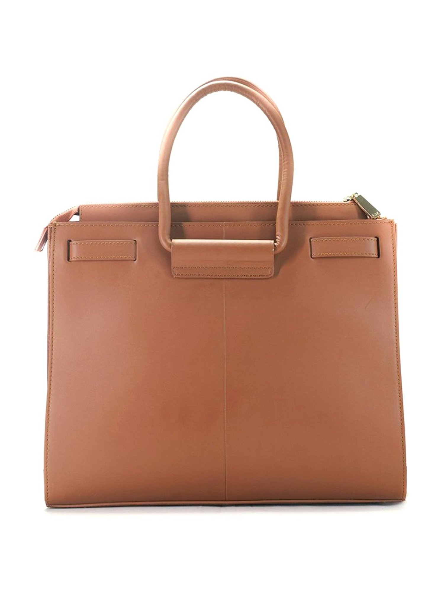 RI2K London Brown Leather Large Satchel Handbag