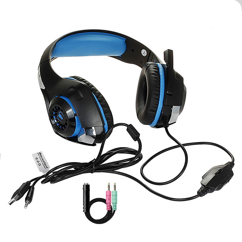 EnLabs 3.5MM Gaming Headset Headphone w/ Microphone for PS4 Xbox One Cellphone Mac Laptops Computer - Crystal Stereo Bass Surround Sound, Noise Reduction Game Earphone-Volume Control with LED Lighting