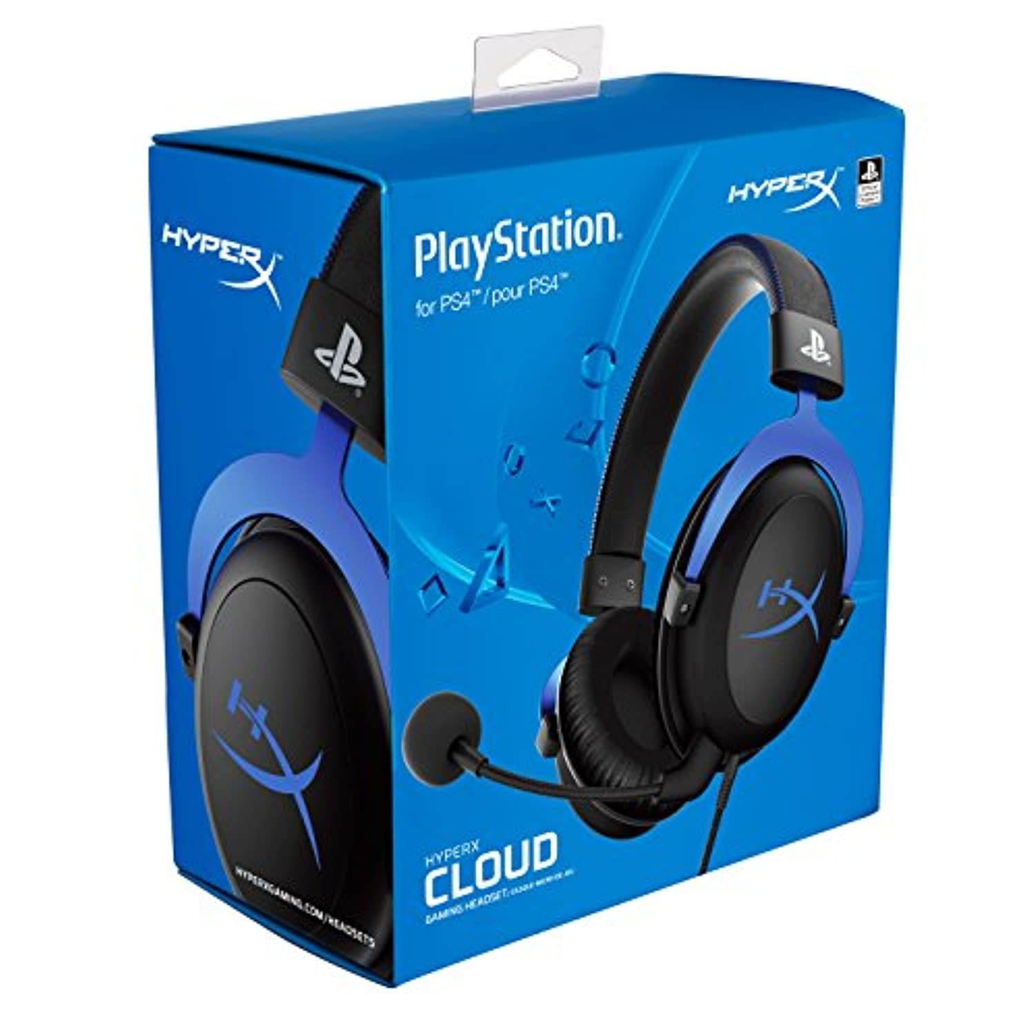 HyperX Cloud - Official Playstation Licensed Gaming Headset for PS4 and PS5 with in-Line Audio Control, Detachable Noise Cancelling Microphone, Comfortable Memory Foam - Black (HX-HSCLS-BL/AM)