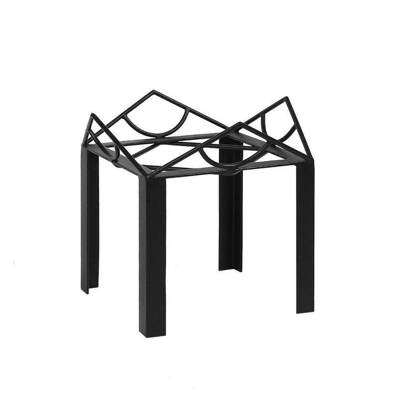 12.25" Small Modern Geometric Marion Wood Stone and Iron Planter with Stand Terra Cotta Finish - Achla Designs