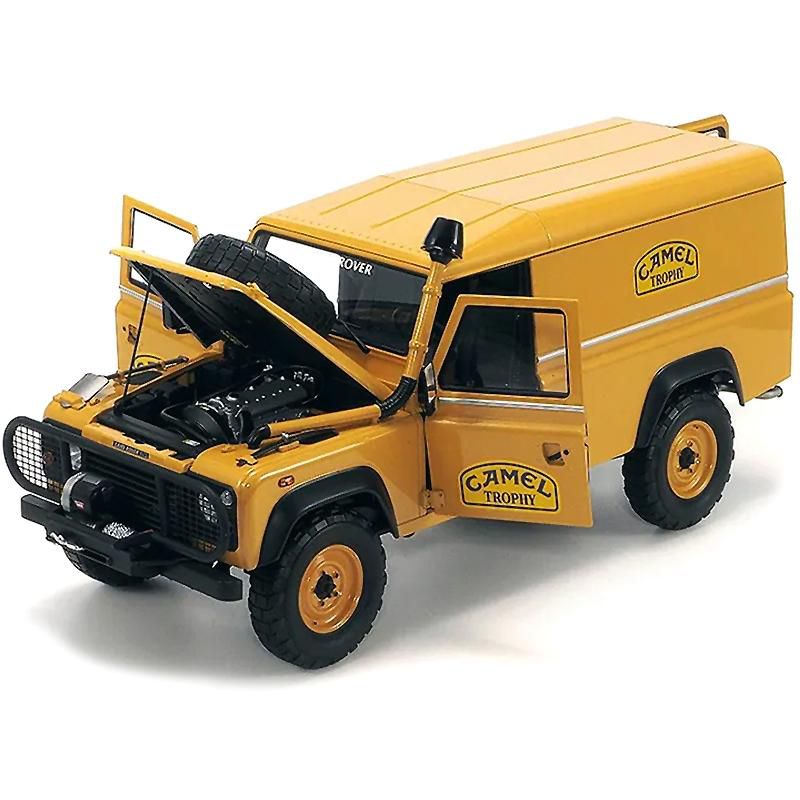 Land Rover 110 Panel Truck Sandglow Orange & Accessories Camel Trophy Support Unit Borneo 1985 Ltd Ed 1000 pcs 1/18 Almost Real