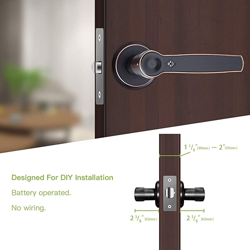 Smart Fingerprint Door Lock - Biometric Door Knob Keyless Entry Door Locks for Homes/Apartments/Office/AirBnB/Hotels