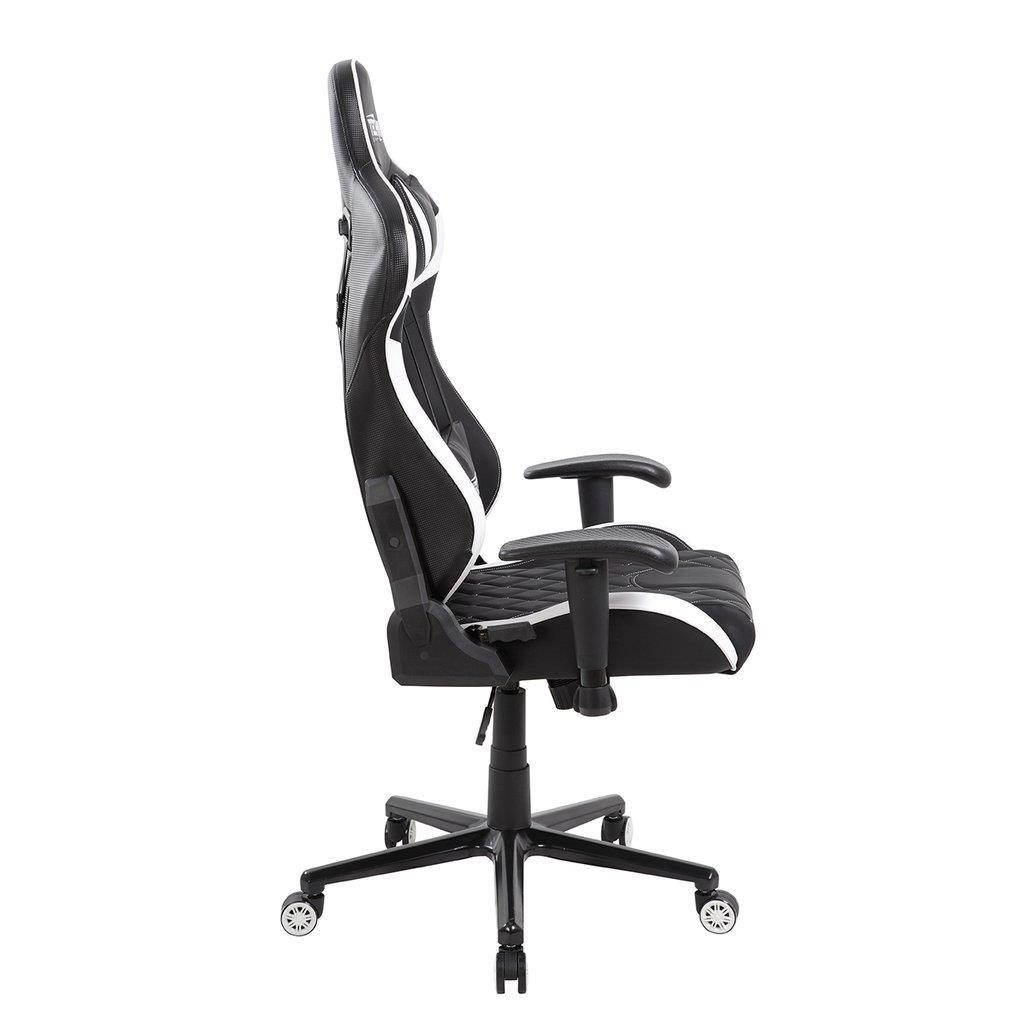 Gaming Chair - Techni Sport TS-XL1 - BLACK w/ WHITE Accents - Extra-Large Chair w/ Ergonomic High Back Racer Style PC / Console Video Gaming / Study
