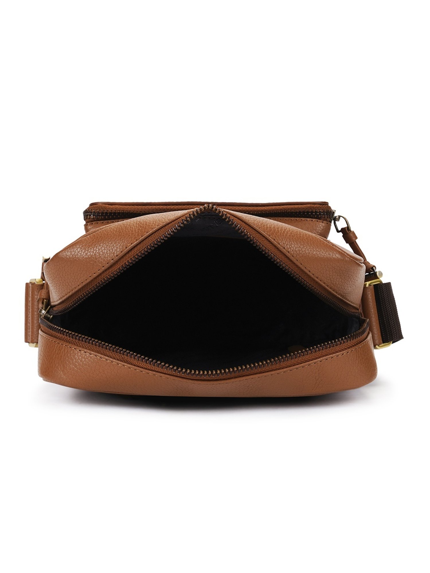 PERQUISITE MARK Brown Solid Medium Cross Body Bag