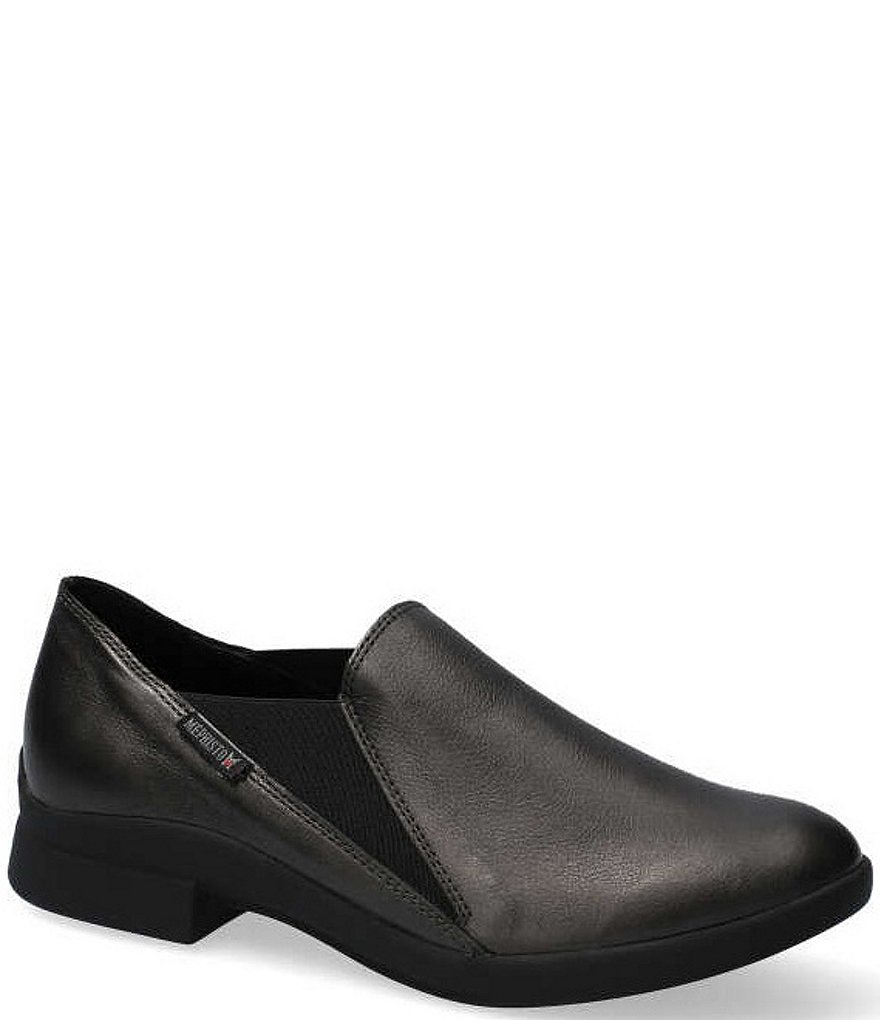 Mephisto Sirina Leather Slip-On Block Heel Loafers