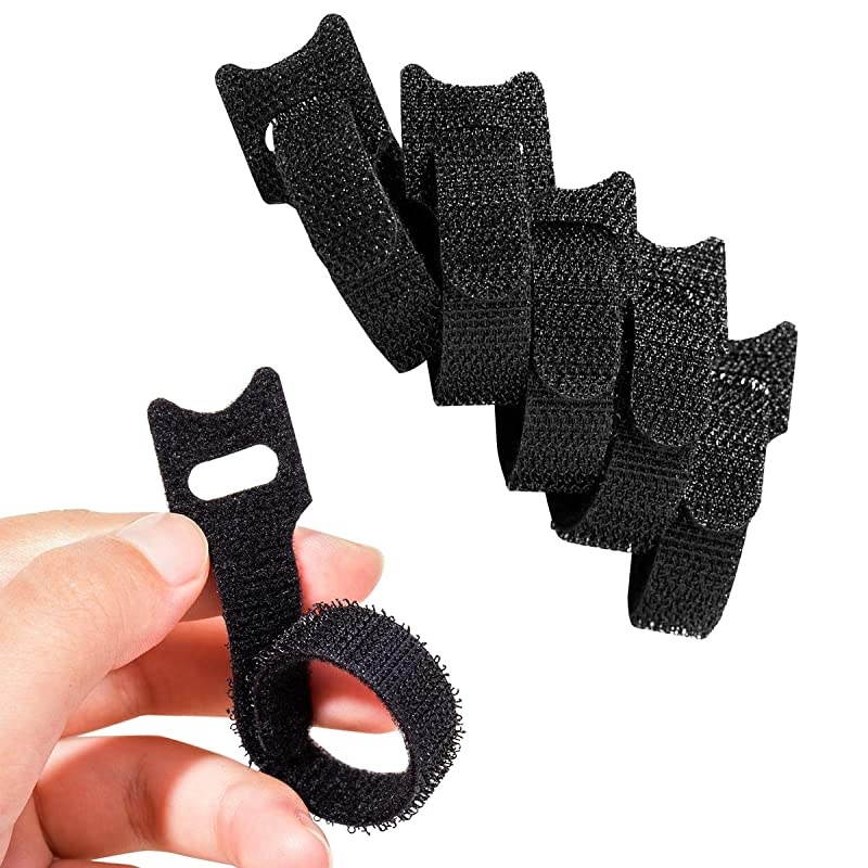 50PCS Cable Ties Reusable, Premium 6-Inch Hook and Loop Cord Organizer Wire Ties, Microfiber Cloth Cable Management Straps, 5 Colors