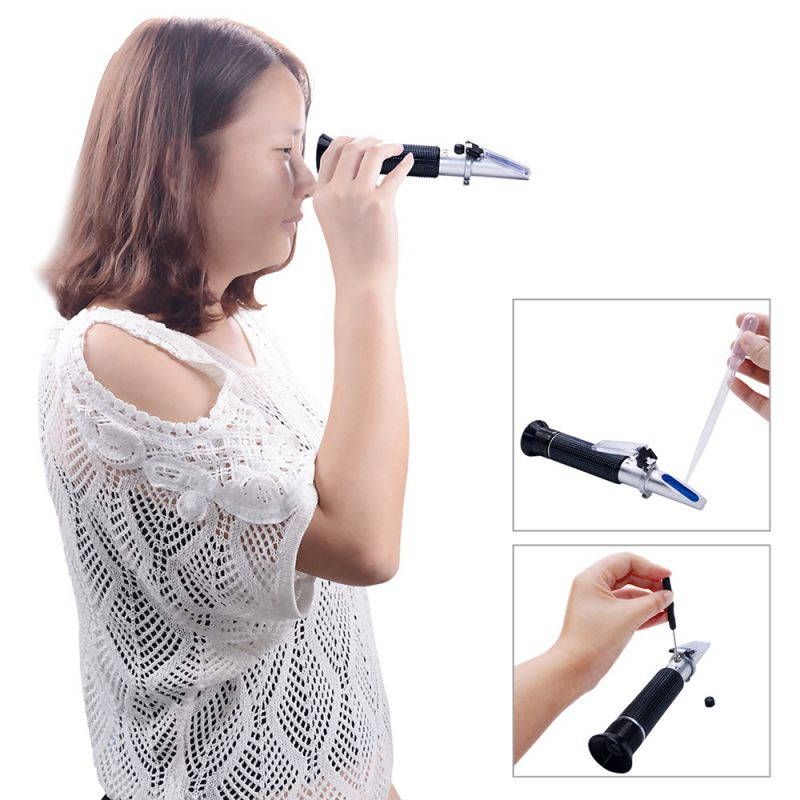 Handheld Alcohols Refractometer Alcohols Wine Volume Percent Measurement with Automatic Temperature Compensation (ATC) Ranging 0-80% v/v.