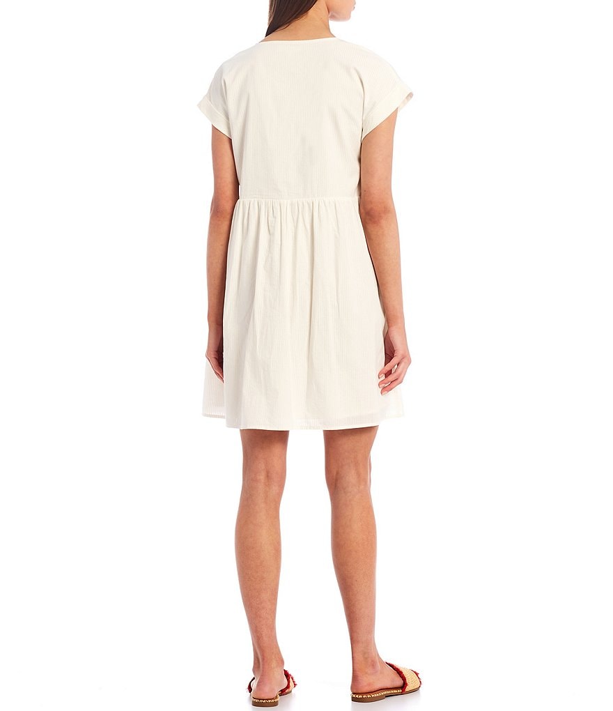 C&V Chelsea & Violet Embroidered Pom Pom Tie Dress