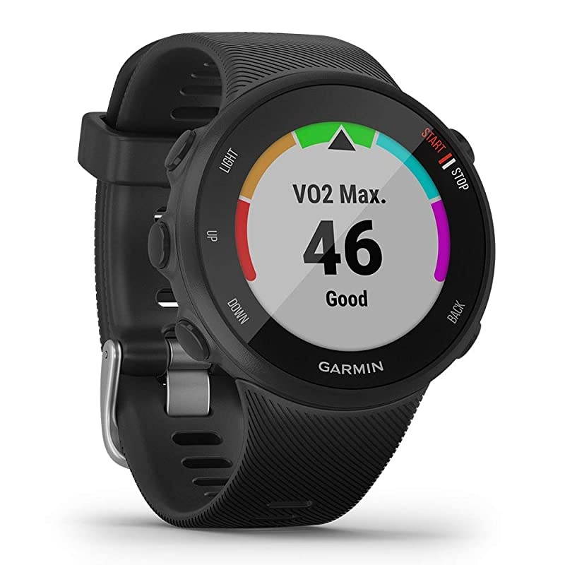 Garmin Forerunner 45S GPS Running Watch Power Bundle | Includes  Portable Charger & HD Screen Protectors | Running Heart Rate Watch | Pace, Distance, Stress Tracking | Black, 010-02156-02