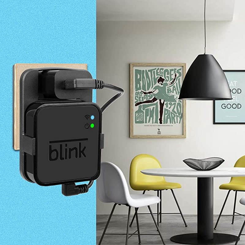 Wall Mount for Blink Sync Module2,Simple Mount Bracket Holder for All-New Blink Outdoor Blink Indoor Home Security Camera with Easy Mount Short Cable and No Messy Wires or Screws (Black)