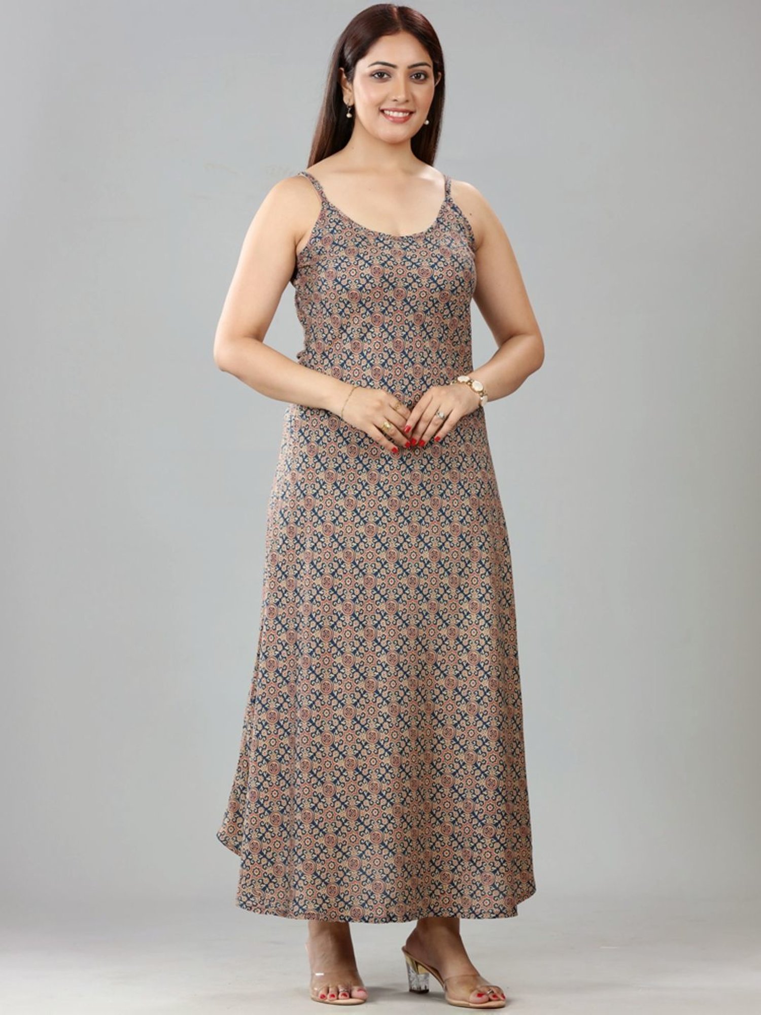 Cotton Culture Blue Cotton Printed Maxi Dress