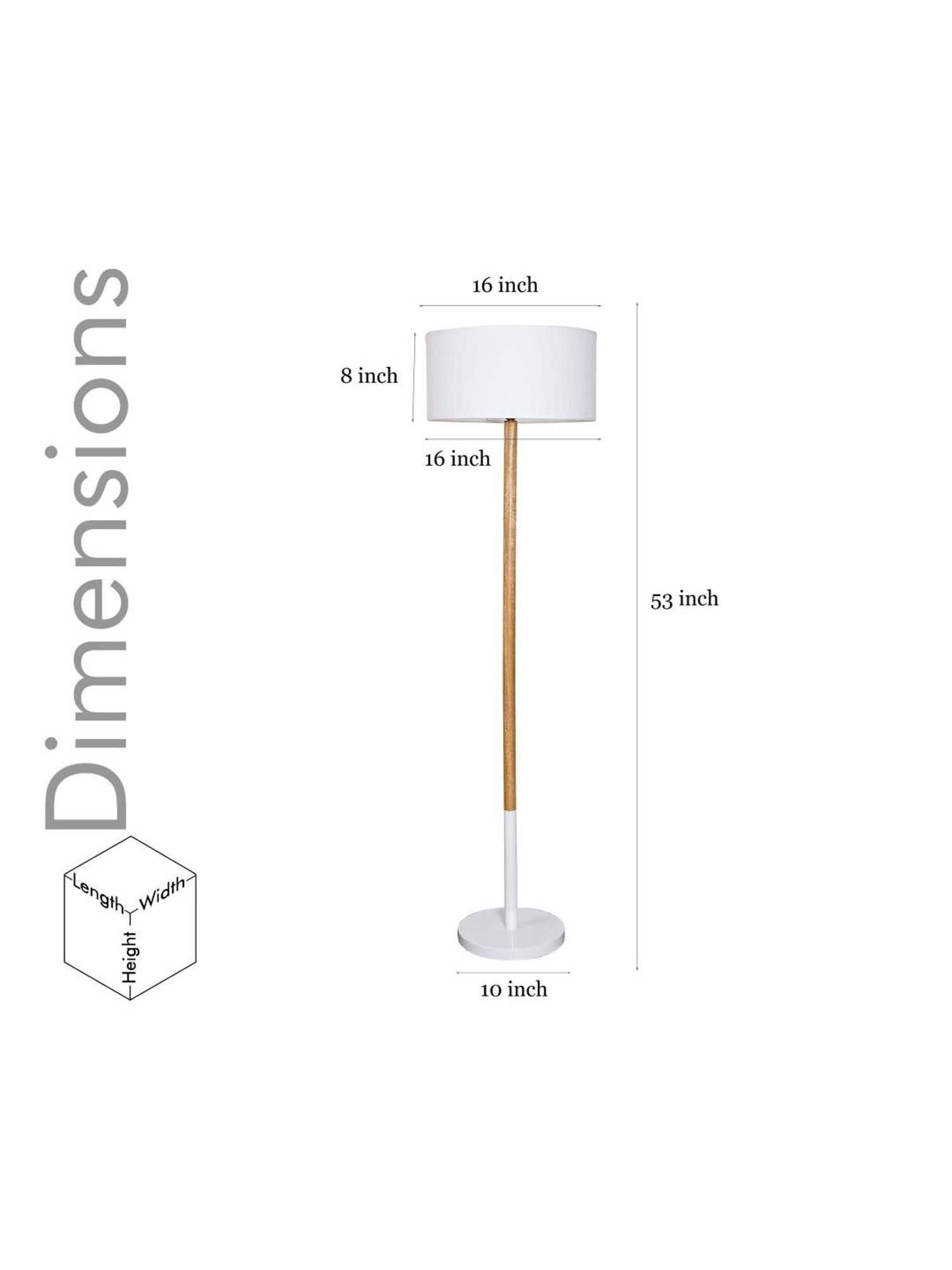 Kapoor Lamp Shades White Wood Unicor Fusion Cotton Shade Floor Lamp