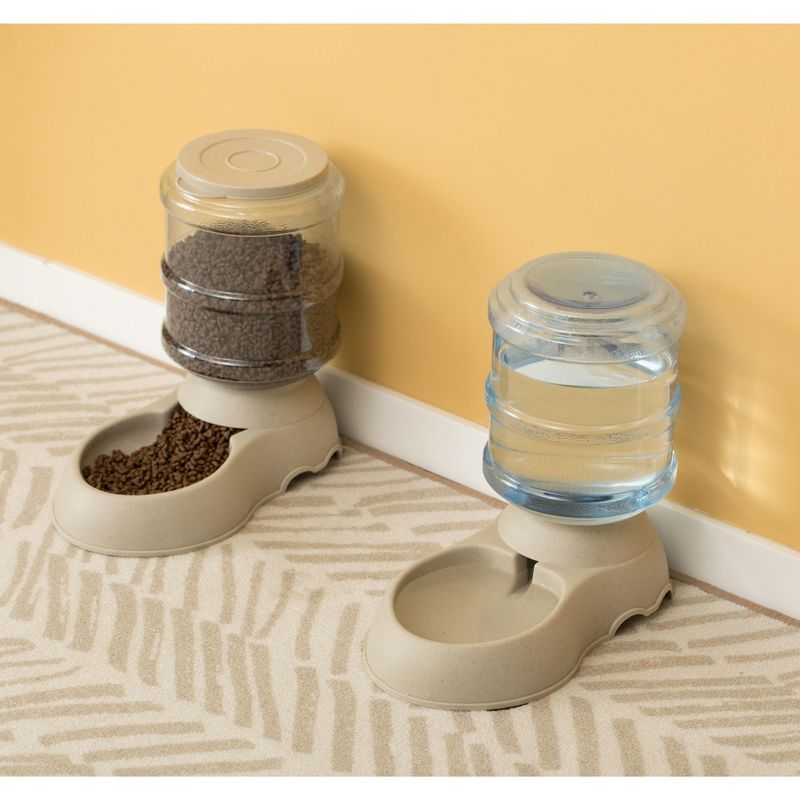 PawsMark Automatic Self Dispensing Gravity Pet Feeder and Waterer for Cats and Dogs