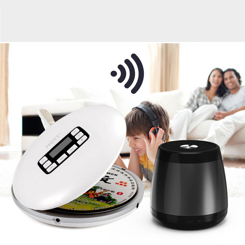 HOTT Portable CD Player Personal Compact Disc Player with LCD Display Stereo Earbuds and USB Power Adapter Electronic Skip Protection Anti-Shock Function