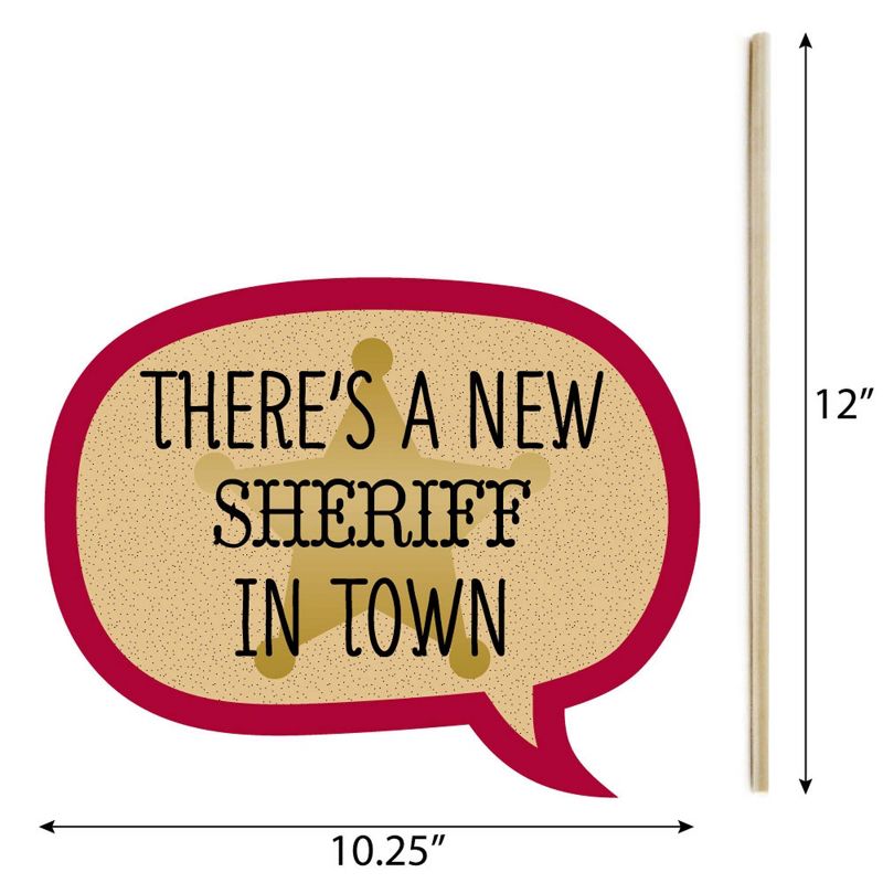 Big Dot of Happiness Funny Little Cowboy - Western Baby Shower or Birthday Party Photo Booth Props Kit - 10 Piece