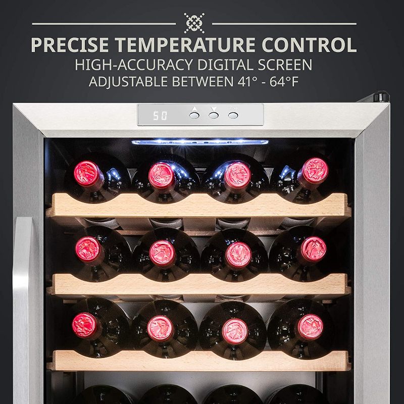 Ivation 28-Bottle Compressor Freestanding Wine Cooler Refrigerator - Stainless Steel