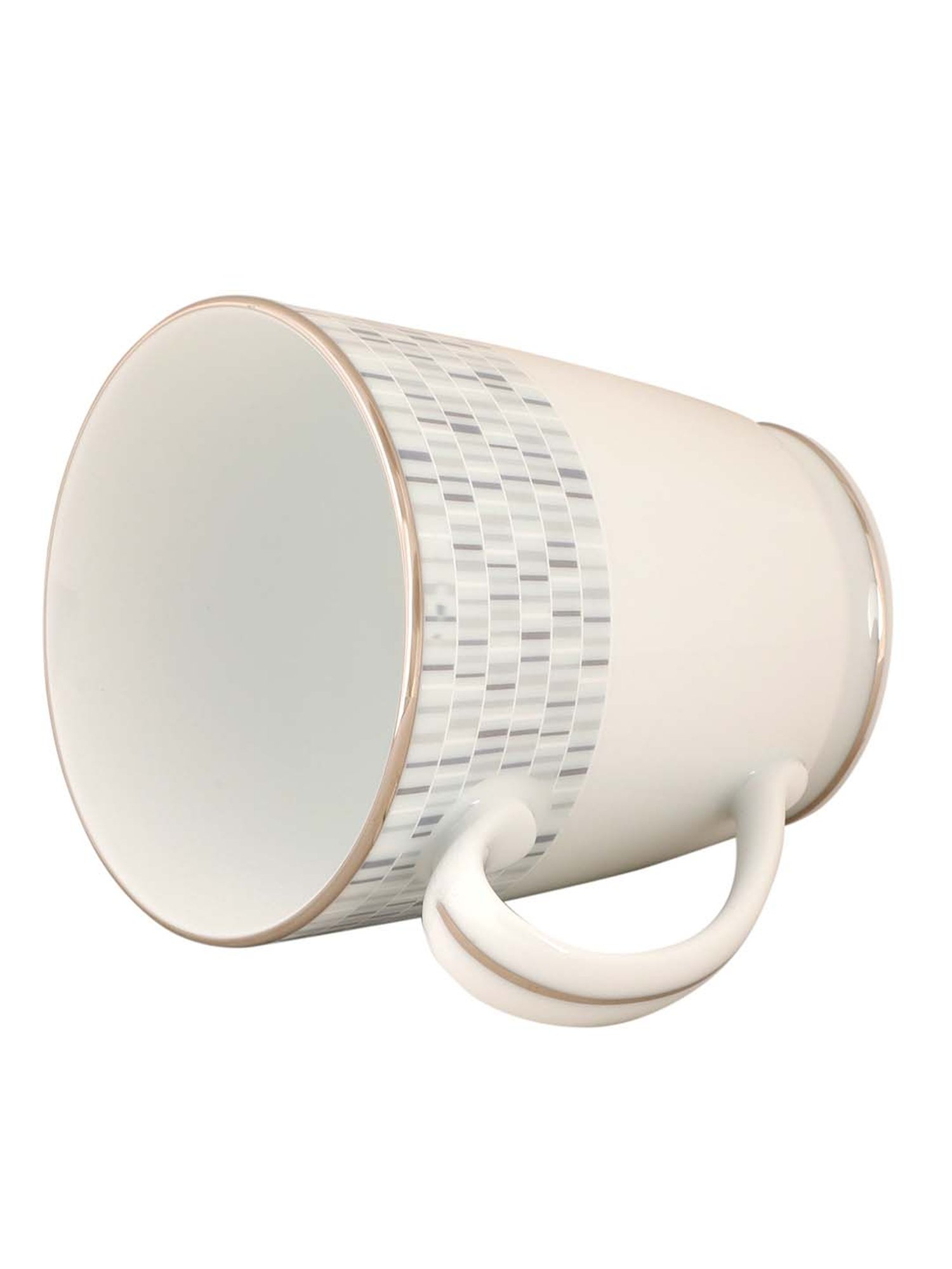 NORITAKE Hearth Off-White & Beige Porcelain Ville De Platine Tea Mug (0.37 L) - Set of 2