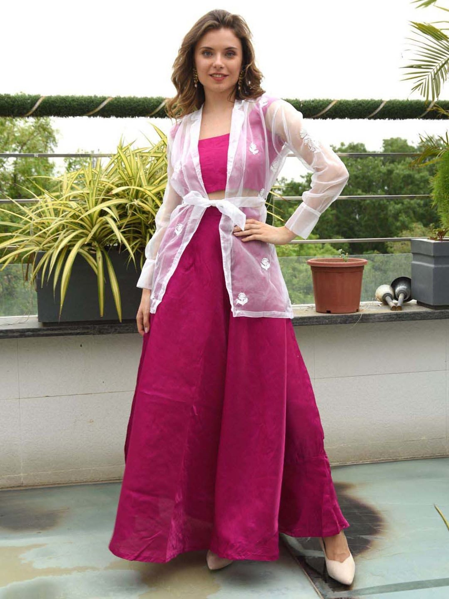 SHADES White Chikankari Shrug