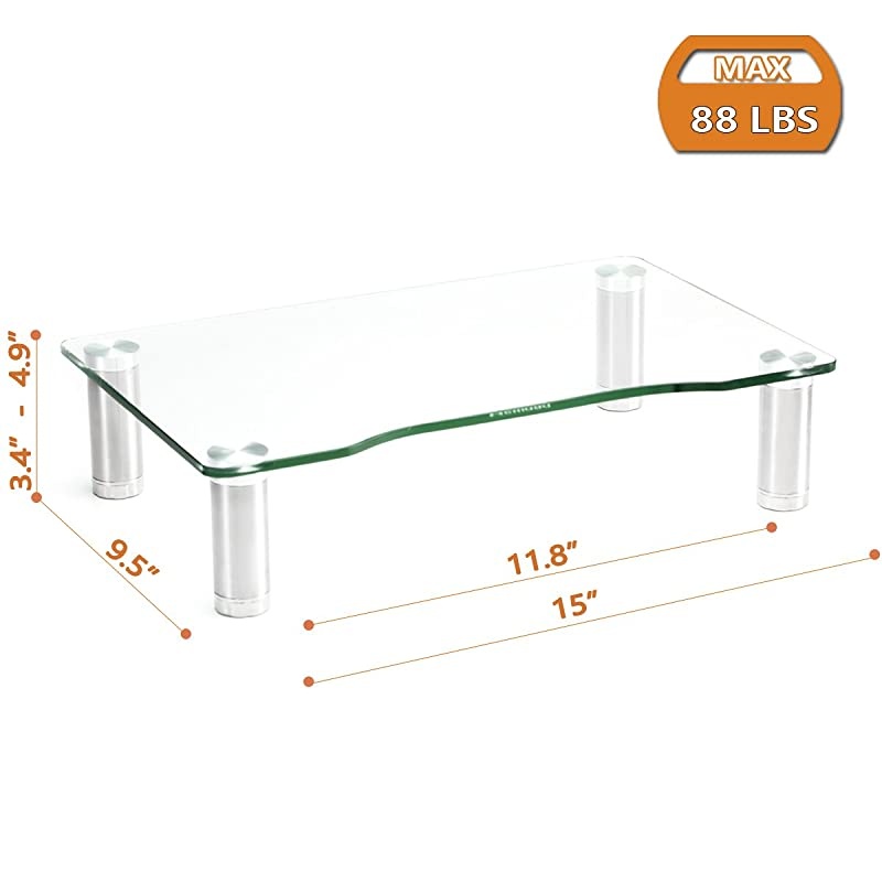 Pack Computer Monitor Riser with Height Adjustable Multi Media Desktop Stand for Flat Screen LCD LED TV LaptopNotebookXbox One