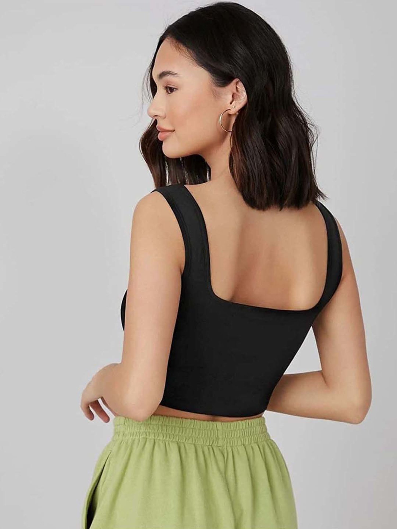 SELVIA Black Regular Fit Top