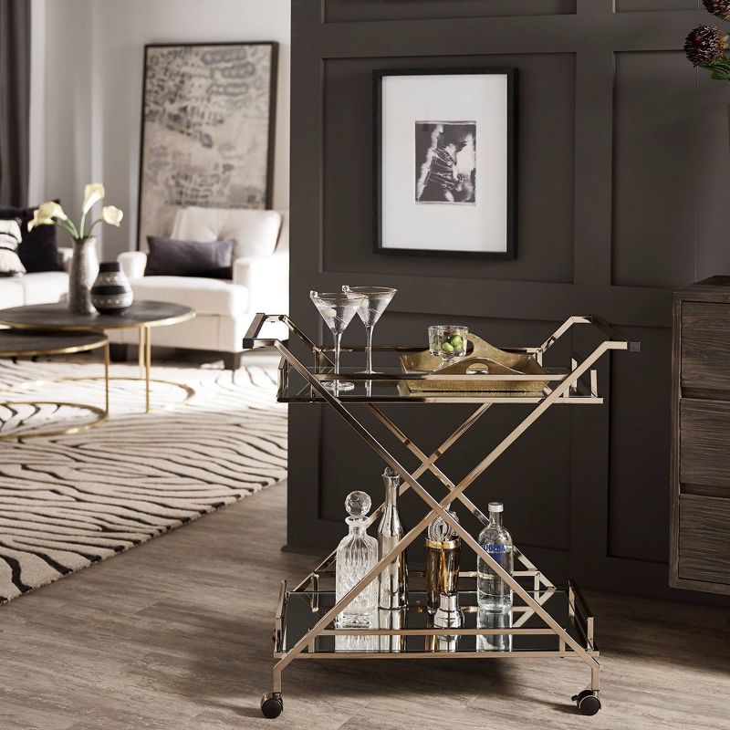 Rosanne Champagne Bar Cart Gold - Inspire Q