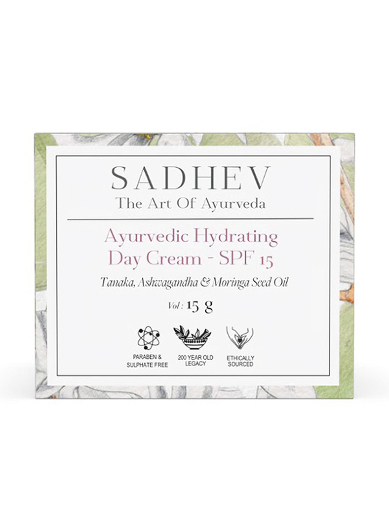 SADHEV The Art Of Ayurveda Ayurvedic Hydrating Day Cream SPF 15 - 15 gm