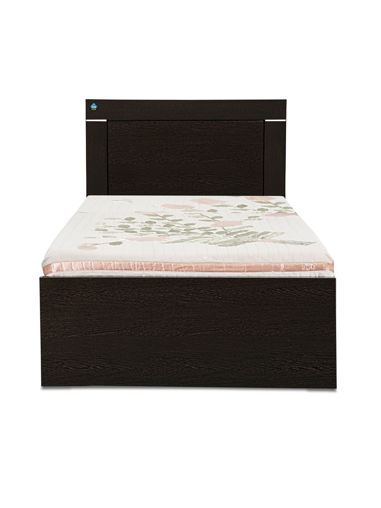 Duroflex Plush Brown Sheesham Wood Queen Bed in Honey Finish