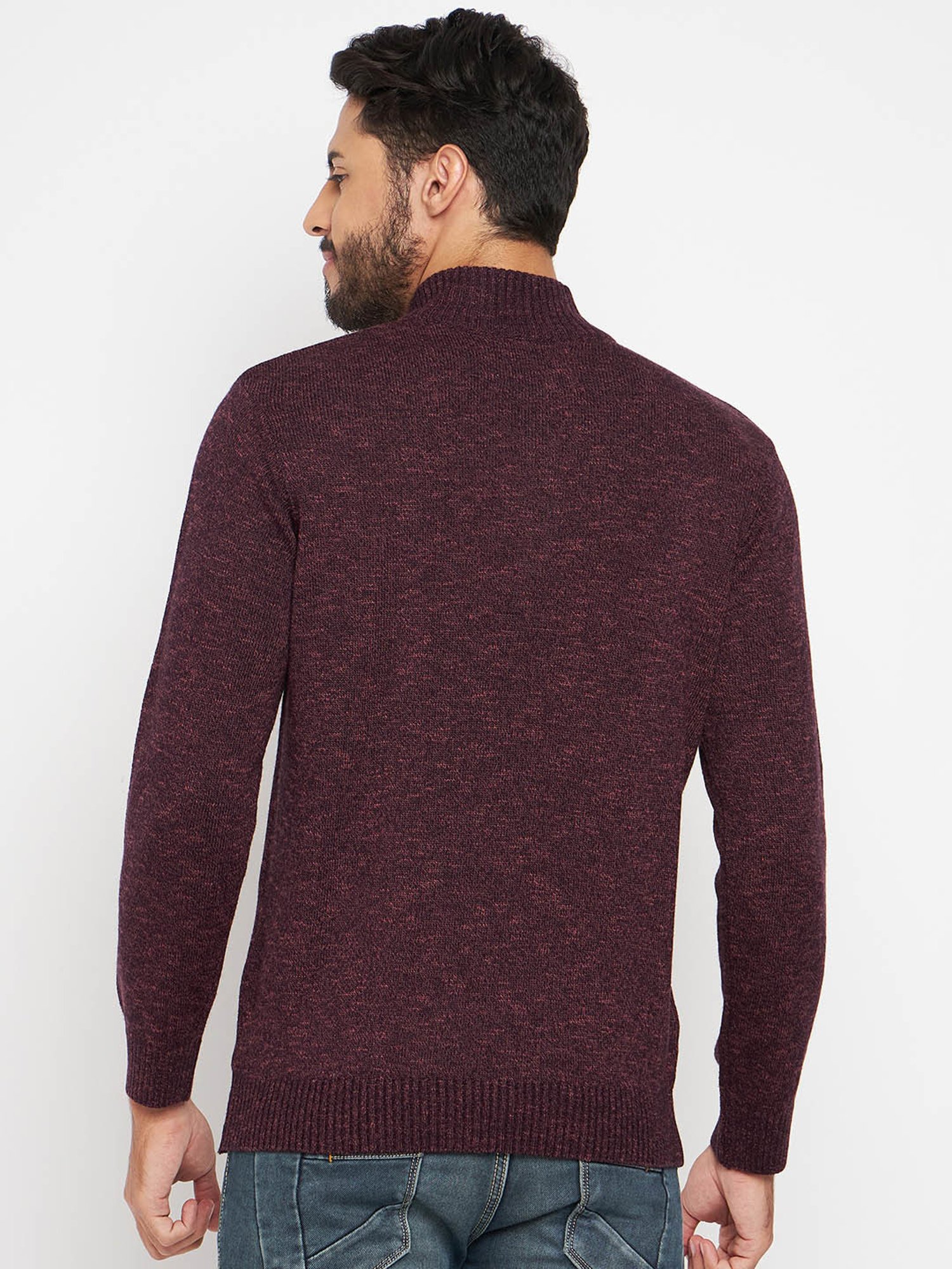 Duke Wine Self Striped Sweater