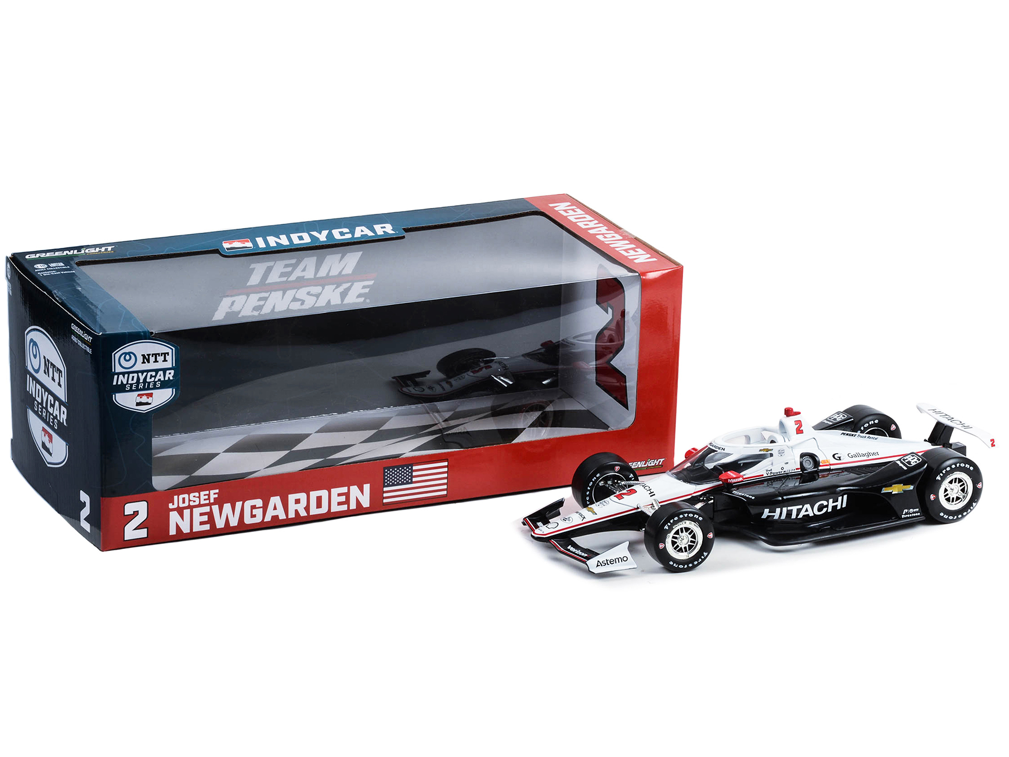 Dallara IndyCar #2 Josef Newgarden "Shell Oil" Team Penske Winner "108th Indianapolis 500 - NTT IndyCar Series" (2024) 1/64 Diecast Model Car by Greenlight
