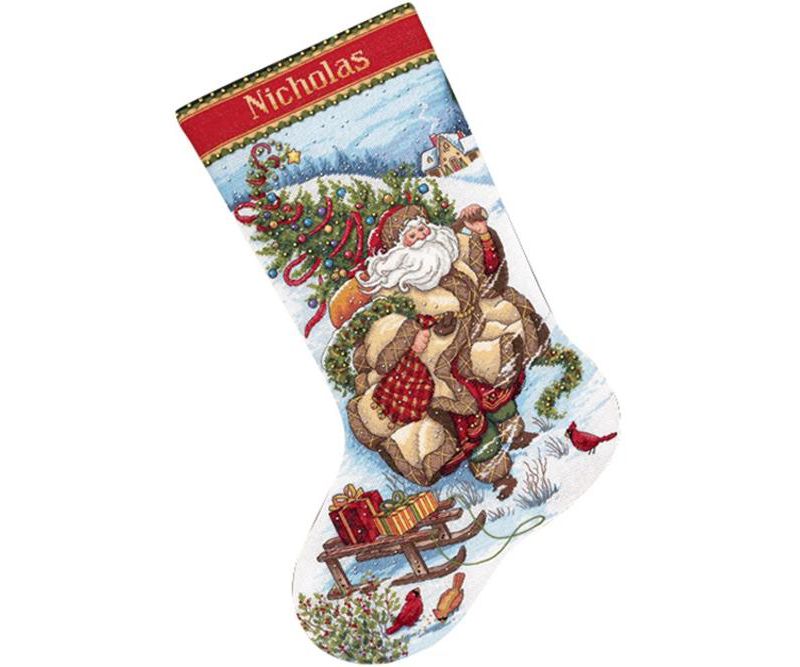 Dimensions Gold Collection Counted Cross Stitch Kit 16" Long-Santa's Journey Stocking (18 Count)