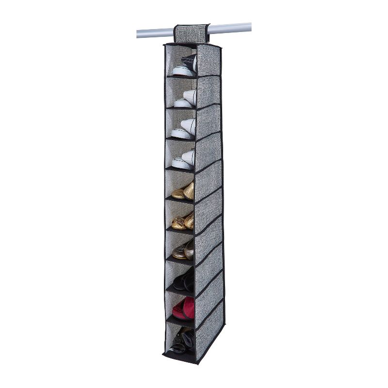 Simplify 10 Shelf Shoe Organizer Black